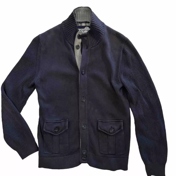 Canterbury of New Zealand M Mens Blue Button up Cardigan Sweater Academia $168 - Picture 10 of 12